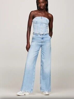 Tommy Jeans Women's  Bustier Top  Size Medium Denim